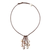 photo of Wendy Mignot Parasol Eight Freshwater Pearl and Leather Necklace Multicolor