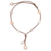 photo of Wendy Mignot Seacrest Freshwater Pearl and Leather Necklace Multicolor