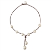 photo of Wendy Mignot Seacrest Freshwater Pearl and Leather Necklace White