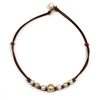 photo of Wendy Mignot Seven Seas Freshwater Pearl and Leather Necklace - blush