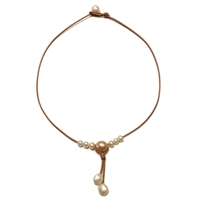 photo of Wendy Mignot Synergy Freshwater Pearl and Leather Necklace