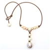 photo of Wendy Mignot Watercolor Freshwater Pearl and Leather Necklace, Limited Edition