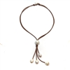 photo of Wendy Mignot Willow Baroque Pearl and Leather Necklace White