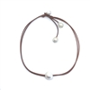 photo of Wendy Mignot Signature Baroque Freshwater Pearl and Leather Necklace