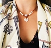 Wendy Mignot Amour Synergy Pearl and Leather Heart Necklace