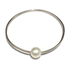 photo of Wendy Mignot Silver and Freshwater Pearl Hula Bangle (White)