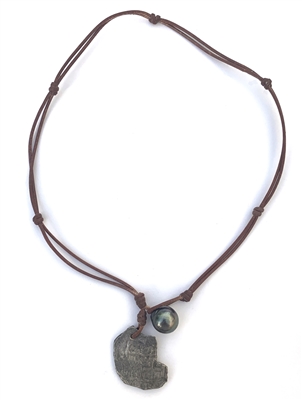 Fine Pearls and Leather Jewelry by Designer Wendy Mignot Concepcion Silver Shipwreck Coin, Tahitian Pearl Necklace