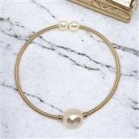 photo of Wendy Mignot Cezanne Single Pearl Brass Bangle