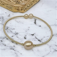 photo of Wendy Mignot Cezanne Single Pearl Brass Bangle Blush