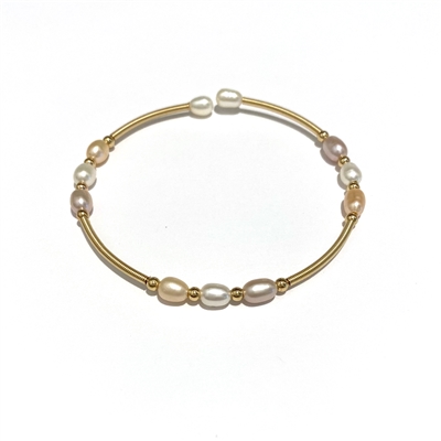 photo of Wendy Mignot DuMonde Naxos Brass and Freshwater Pearl Bracelet