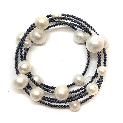 Cabaret Spinel and Pearl Bracelet, White |  Wendy Mignot