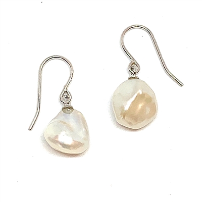 Brigitte Baroque Pearl Earrings White