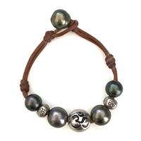 photo of Wendy Mignot Namaste Om Tahitian Pearl and Leather Bracelet