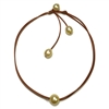 photo of Wendy Mignot Signature South Sea Gold Pearl and Leather Necklace