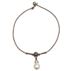 photo of Wendy Mignot Grove Tahitian Pearl and South Sea White Pearl and Leather Necklace