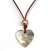photo of Wendy Mignot Mother of Pearl Heart and Golden South Sea Pearl Love Saba Necklace