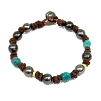 Fine Pearls and Leather Jewelry by Designer Wendy Mignot All Around the World Tahitian Bracelet