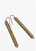 Custom Gold Stick Earrings With Set Crystal Stones