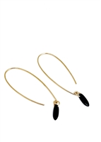 Custom Earrings With Black Glass Drop