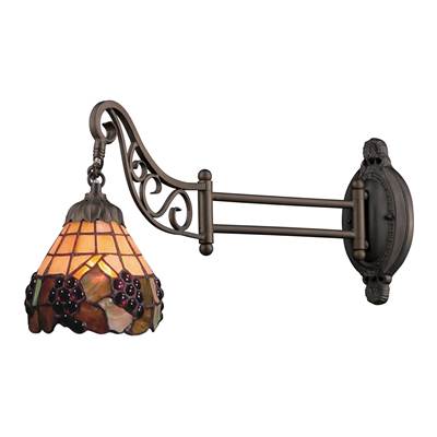 ELK Mix-N-Match 1 Light Swingarm In Vintage Antique With Stained Glass - 079-TB-07