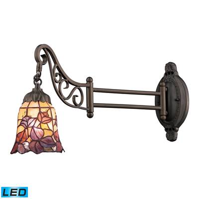 ELK Mix-N-Match 1 Light LED Swingarm In Bronze And Multicolor Glass - 079-TB-17-LED