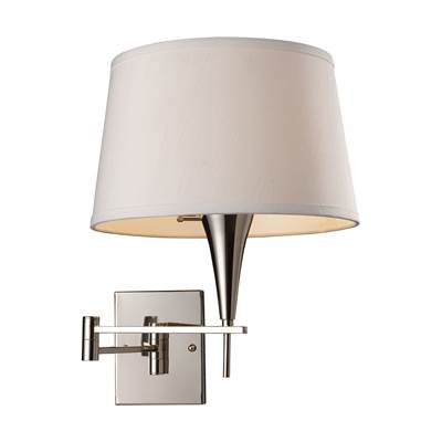 ELK Swingarms 1 Light Swingarm Sconce In Polished Chrome And Off White - 10108/1