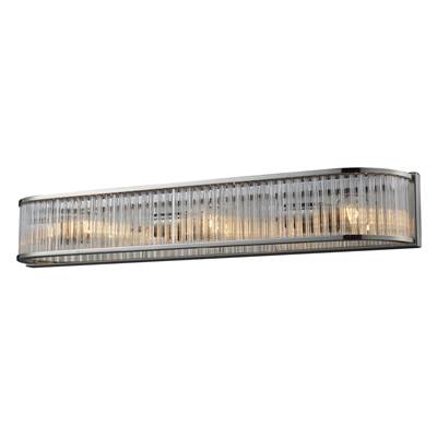 ELK Braxton 3 Light Vanity In Polished Nickel And Ribbed Glass Rods - 10127/3