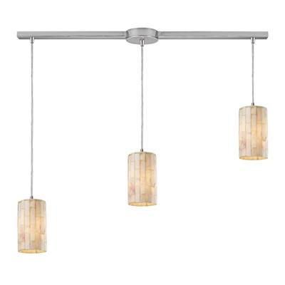 ELK Coletta 3 Light Pendant In Satin Nickel And Genuine Stone - 10147/3L