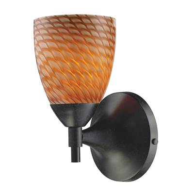 ELK Celina 1 Light Sconce In Dark Rust And Cocoa Glass - 10150/1DR-C
