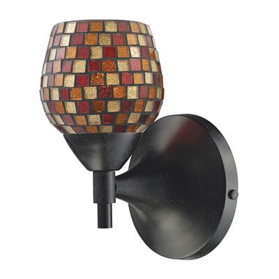 ELK Celina 1 Light Sconce In Dark Rust And Multi Fusion Glass - 10150/1DR-MLT