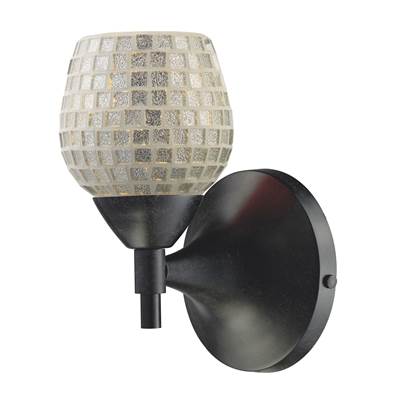 ELK Celina 1 Light Sconce In Dark Rust And Silver Glass - 10150/1DR-SLV