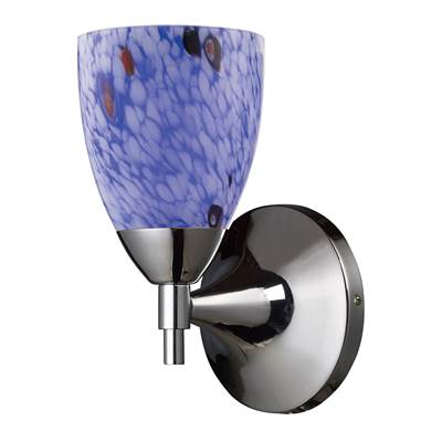 ELK Celina 1 Light Sconce In Polished Chrome And Starburst Blue Glass - 10150/1PC-BL