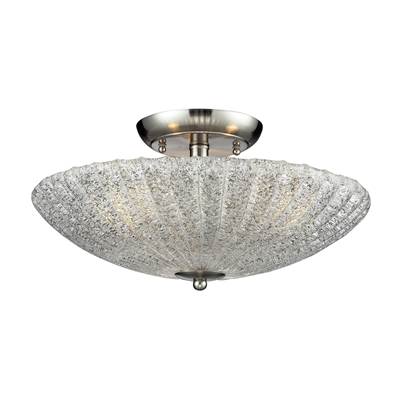 ELK Luminese 3 Light Semi Flush In Satin Nickel - 10271/3