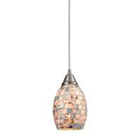 ELK Capri 1 Light Pendant In Satin Nickel And Gray Capiz Shell - 10444/1