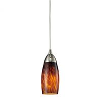 ELK Milan 1 Light Pendant In Satin Nickel And Espresso Glass - 110-1ES