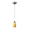 ELK Milan 1 Light Pendant In Satin Nickel And Yellow Blaze Glass - 110-1YW