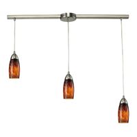 ELK Lighting Milan 3 Light Pendant In Satin Nickel And Espresso Glass - 110-3L-ES