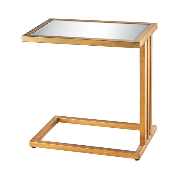 Andy Side Table In Gold Leaf And Clear Mirror