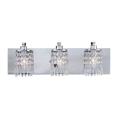 ELK Optix 3 Light Vanity In Polished Chrome And Leaded Crystal Glass - 11230/3