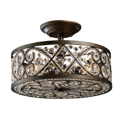 ELK Amherst 4 Light Semi Flush In Antique Bronze - 11286/4