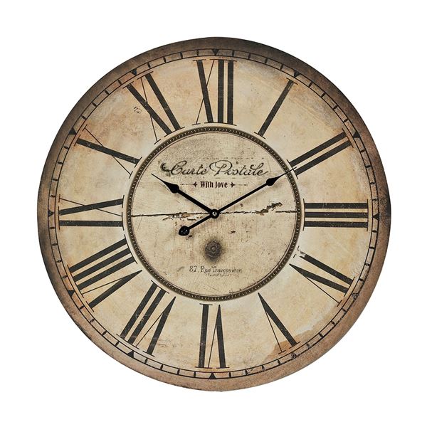 Elk Carte Postal Clock - Antique Cream, Black - 118-042