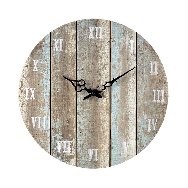 Elk Wooden Roman Numeral Outdoor Wall Clock - Belos Light Blue - 128-1009
