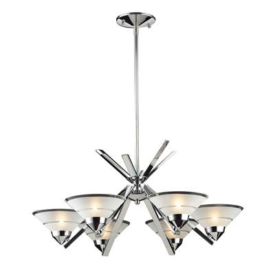 ELK Refraction 6 Light Chandelier In Polished Chrome - 1475/6