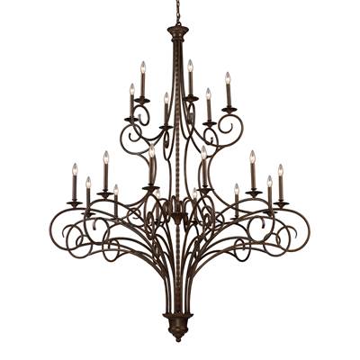 ELK Gloucester 18 Light Chandelier In Weathered Bronze - Antique Bronze - 15044/12+6