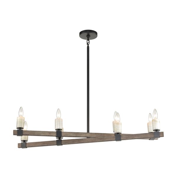 Elk Stone Manor 8-Light Island Light - Aspen, Matte Black - 15463/8