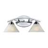 ELK Elysburg 2 Light Vanity In Polished Chrome And White Glass - 17021/2