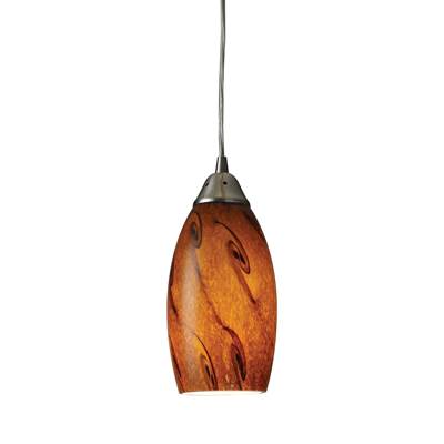 ELK Galaxy 1 Light LED Pendant In Brown And Satin Nickel - 20001/1BG-LED