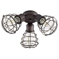 Quorum 3-LT Cage Patio Ceiling Fan Light Kit - Oiled Bronze  - 2314-86