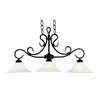 ELK Buckingham 3 Light Island In Matte Black And White Faux Marble Glass - 247-BK