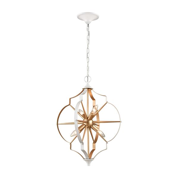 Elk Laguna Beach 4-Light Chandelier - Gold, White - 33395/4